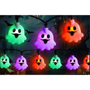 Recesky 70 LED 29 Ft  String Lights Ghost sz 2"x 2" ‎ Party decoration -NEW